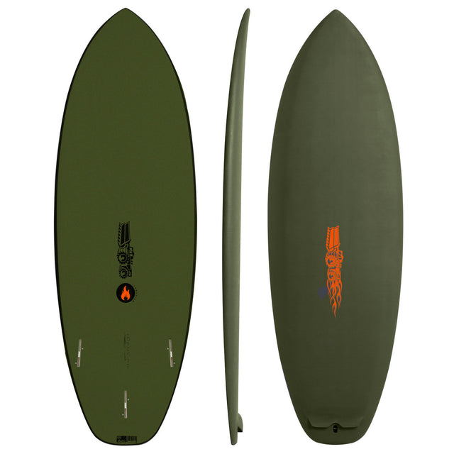 Flame Fish Softboard 5'8" x X - 38.00L, Squash, 3x FCS 2 Fin Boxes, Softboard - ID:746580