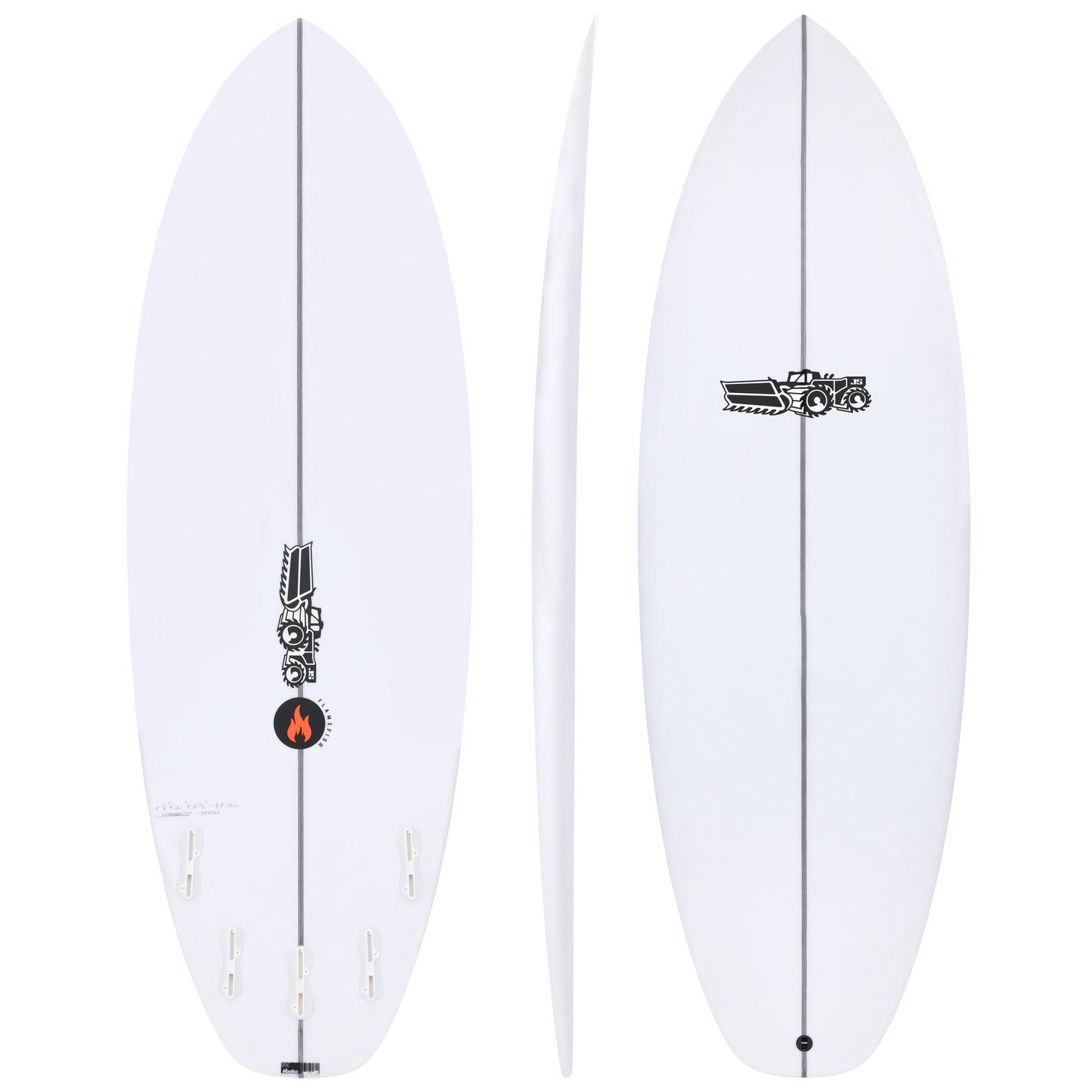 Flame Fish 5'2" x 19 7/8" X  2 5/16" - 27.00L, Squash, 5x  FCS 2 Fin Boxes, HYFI 2.0 - ID:774737