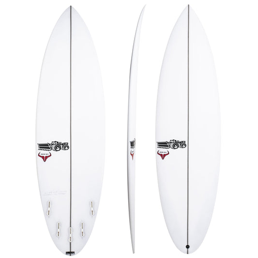 Raging Bull 6'1" x 19 3/4" X  2 11/16" - 34.20L, Round, 5x  Futures Fin Boxes, HYFI 2.0 - ID:746722