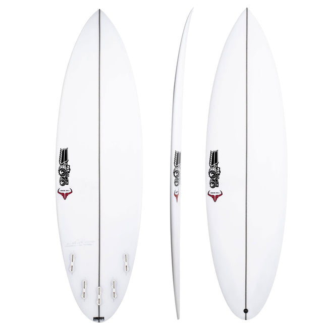 Raging Bull Easy Rider 6'2" x 20 1/2" X  2 13/16" - 38.40L, Round, 5x  Futures Fin Boxes, PU - ID:1001090