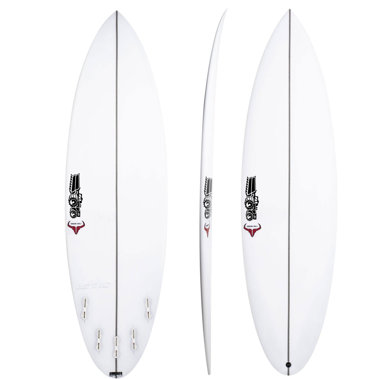 Raging Bull Easy Rider 6'1" x 20 1/4" X  2 3/4" - 36.30L, Round, 5x  FCS 2 Fin Boxes, PU - ID:922850