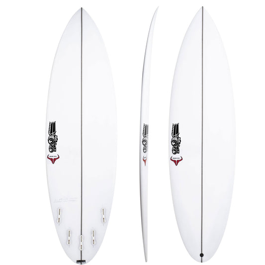 Raging Bull Easy Rider 6'1" x 20 1/4" X  2 3/4" - 36.30L, Round, 5x  Futures Fin Boxes, HYFI 2.0 - ID:774765