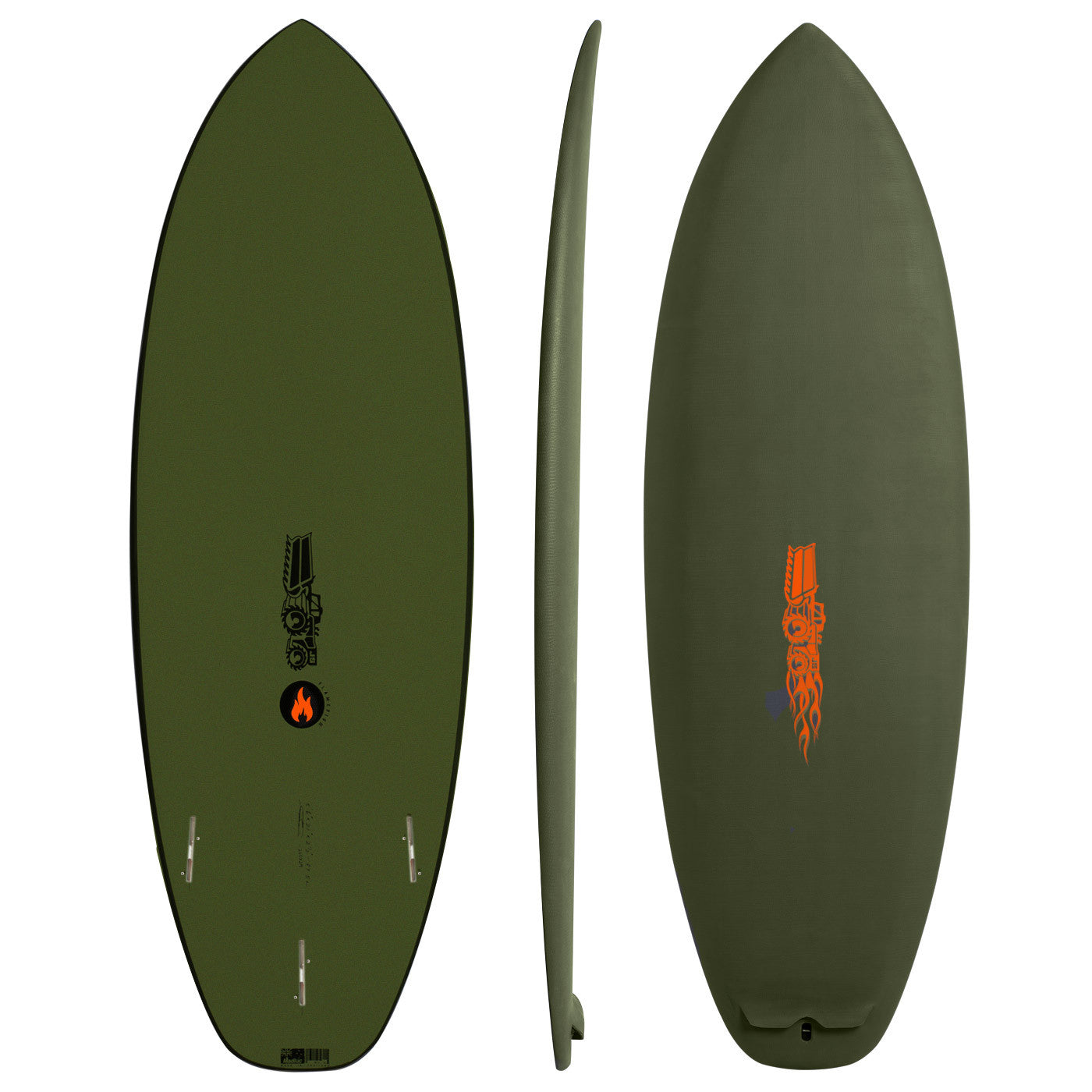 Flame Fish Softboard 5'8" x  X   - 38.00L, Squash, 3x  FCS 2 Fin Boxes, Softboard - ID:746580